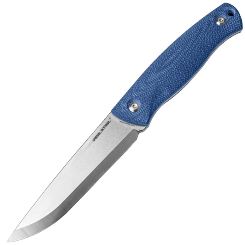 Real Steel Pathfinder Bushcraft Denim Micarta 14C28N Fixed Blade Knife 3851D