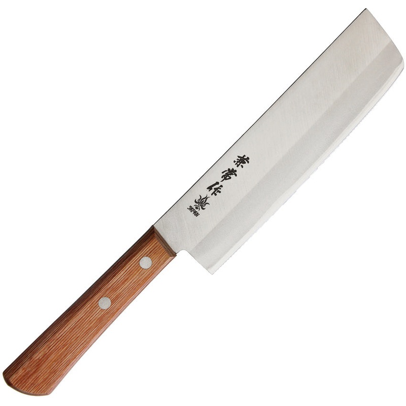 Kanetsune Usubagata Brown Smooth Wood Stainless Fixed Blade Knife 351