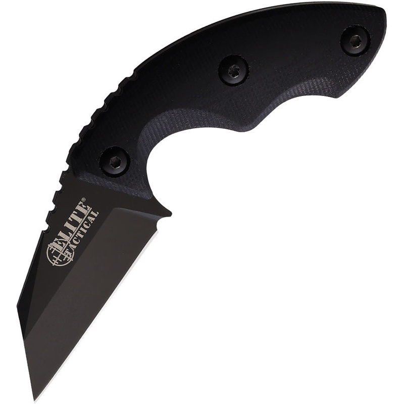 Elite Tactical Sidearm Black Smooth G10 D2 Steel Fixed Blade Knife FIX010