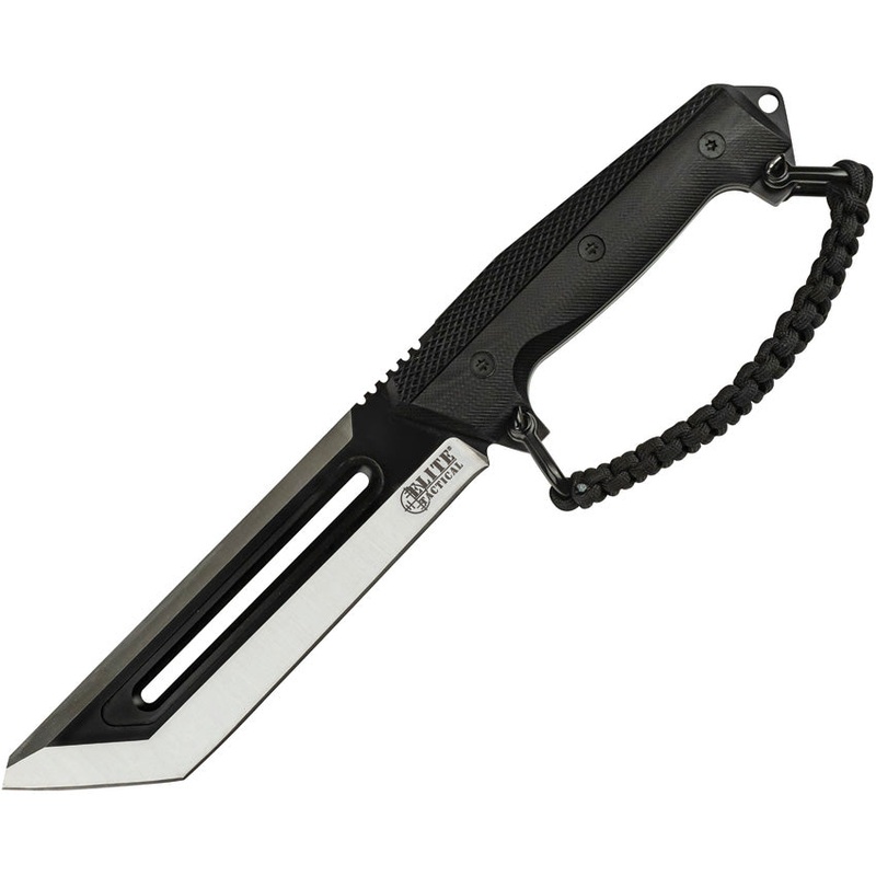 Elite Tactical The Rig Black Smooth G10 8Cr13MoV Fixed Blade Knife FIX004BK