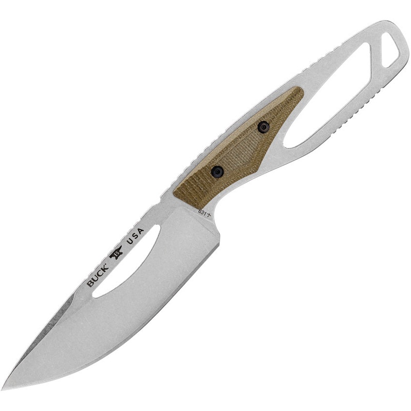 Buck 631 Paklite 2.0 Field Green Micarta 420HC Stainless Fixed Blade Knife 631GRS
