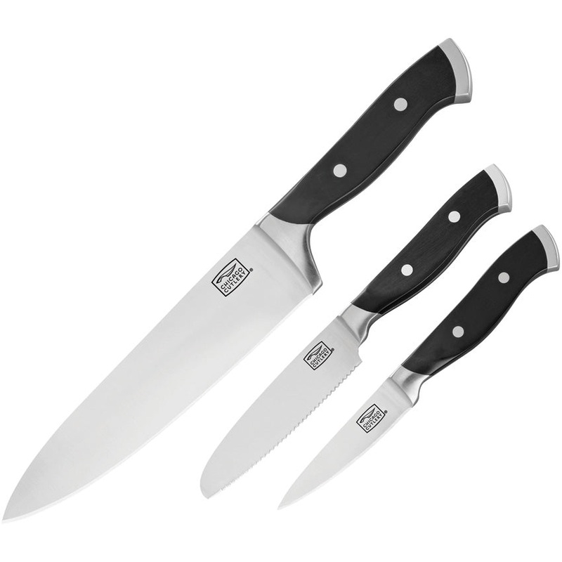 Chicago Cutlery Armitage Polymer Stainless Steel Fixed Blade 3pc Knife Set 02332