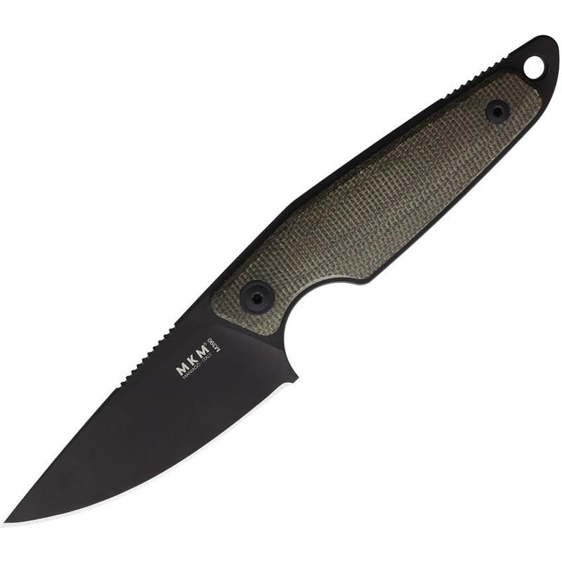MKM-Maniago Knife Makers Makro 1 Green Micarta Fixed Blade Knife MA01GCB