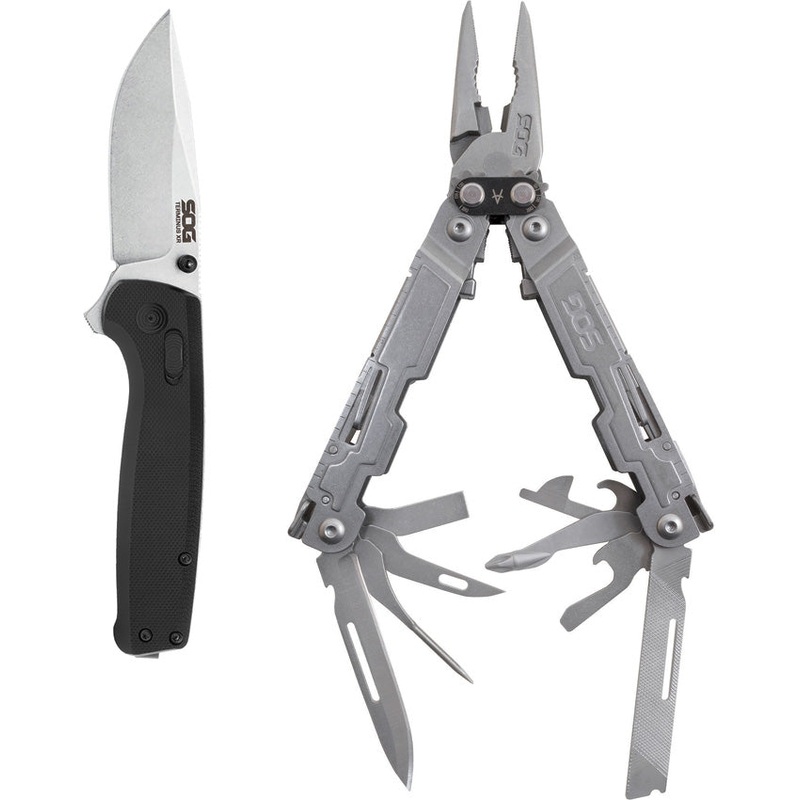 Sog Terminus XR & PowerAccess D2 Steel Multi Tool & Pocket Knife Set 99992445   - On Sale