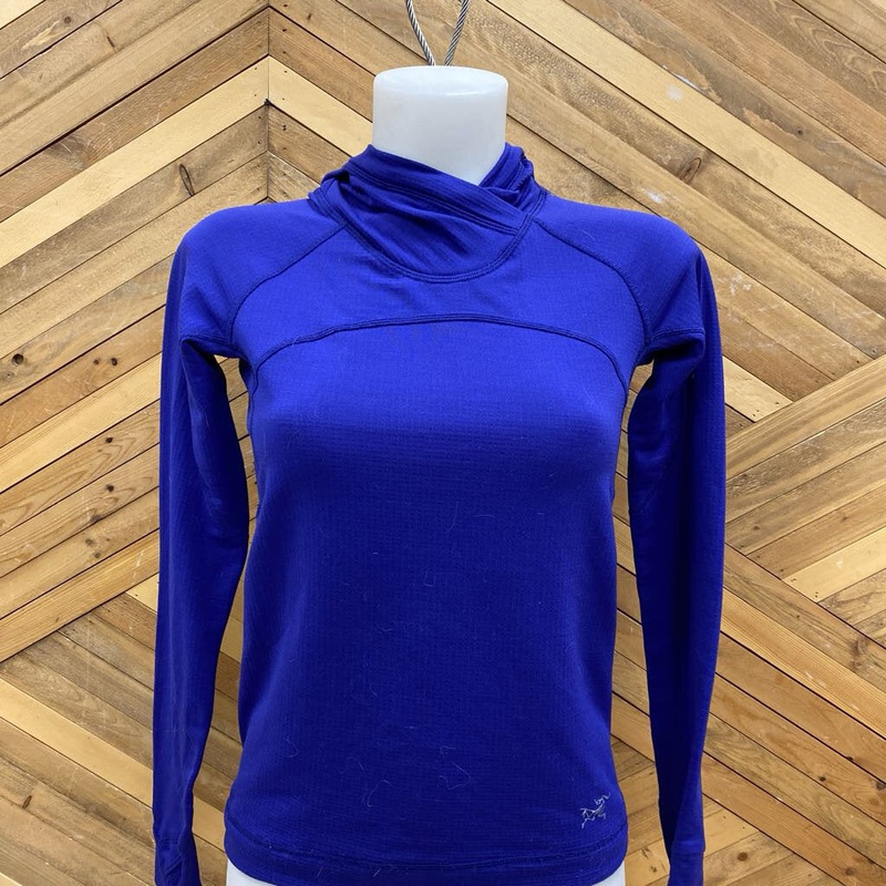 Arc'teryx - Women's Hooded Grid Fleece Base Top- MSRP $220: Purple Blue -women-xs