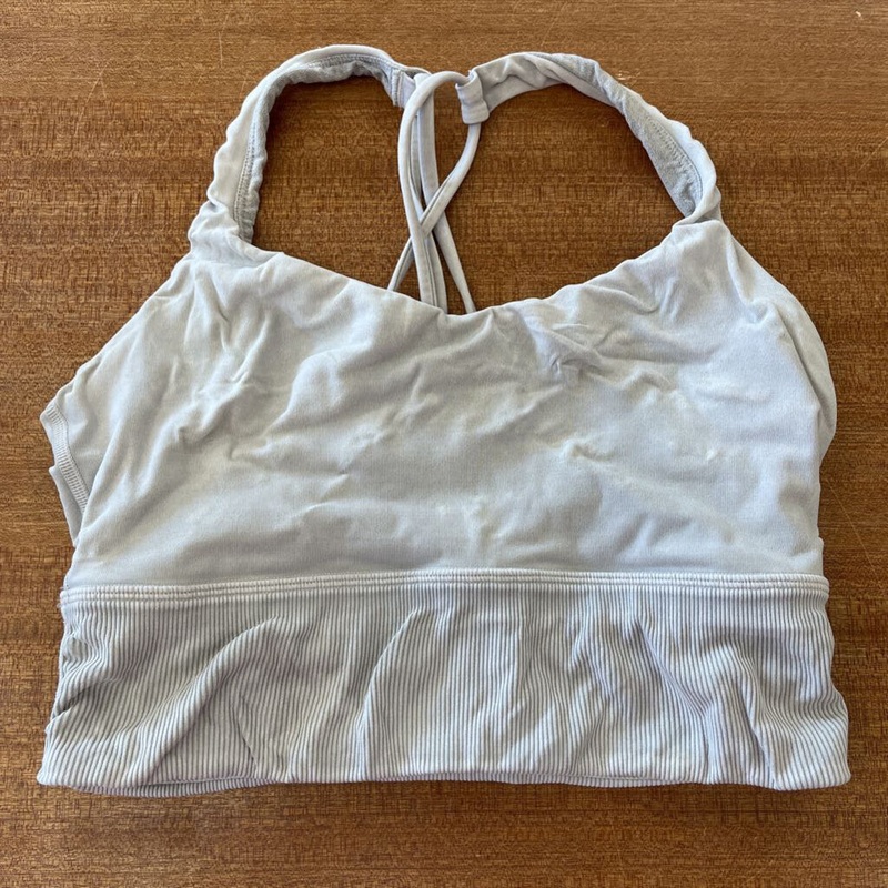 Lululemon - Women's Strappy Sports Bra: Light Grey/White-women-XS