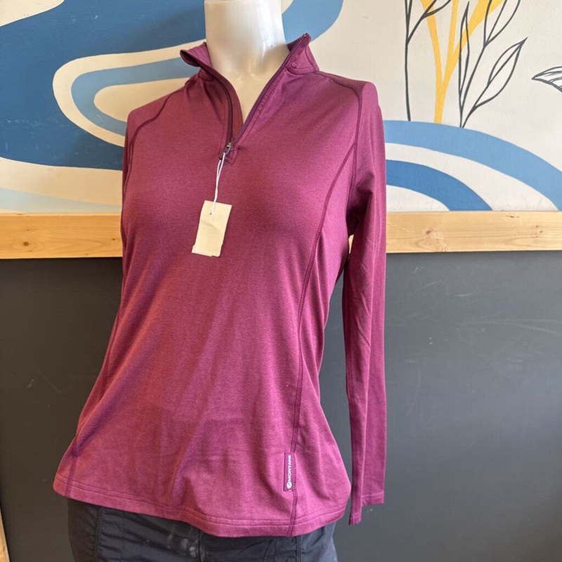 Montane Women's Lightweight Zip-Up Top: maroon-women-SM