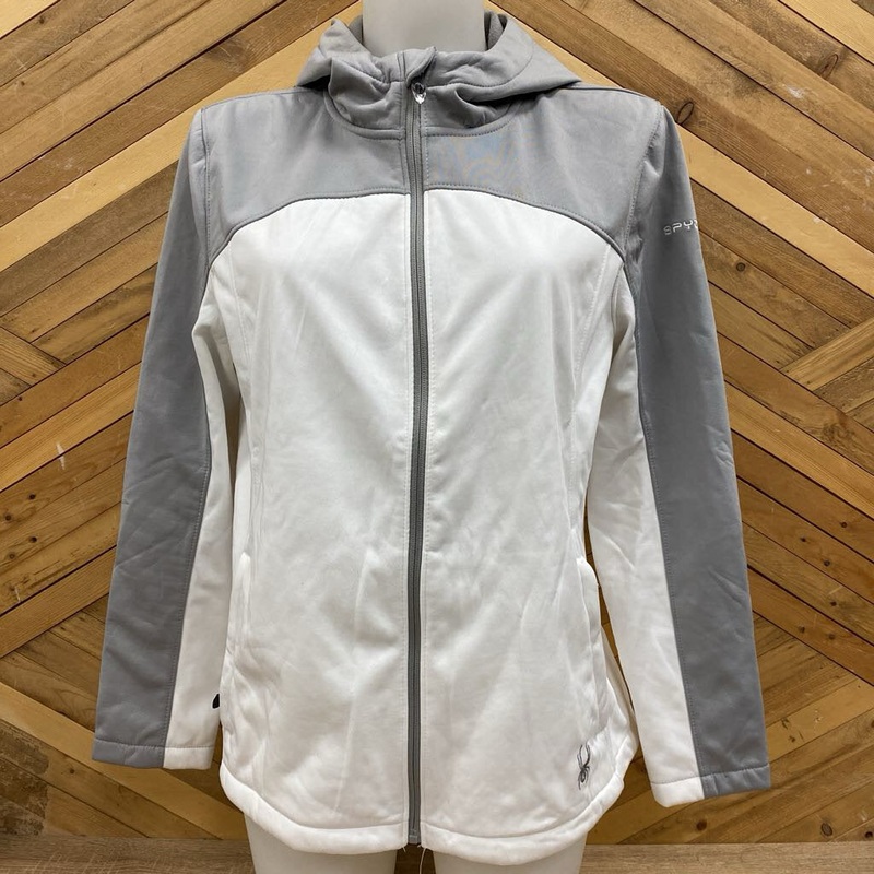 Spyder - Women's Hooded Softshell Jacket - MSRP comp $209: White/Grey-women-LG