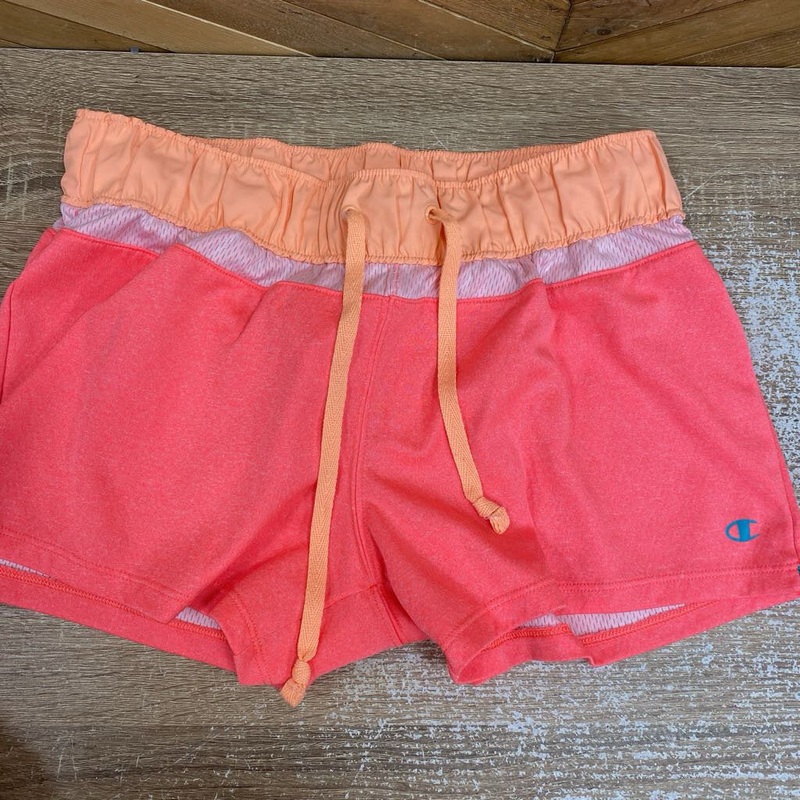 Champion - Women's Active Shorts : Salmon / White / Pink-women-XS