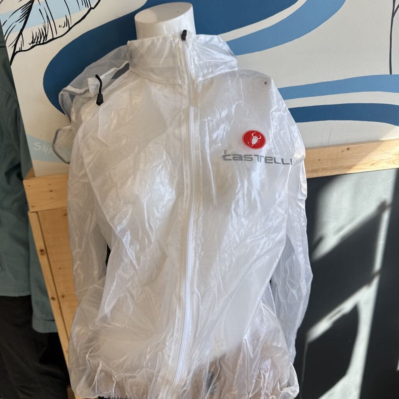 Castelli- ultra lite cycling jacket packable- MSRP compared $290: White Clear -women-LG