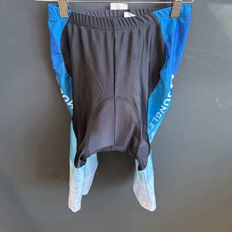 Junglest - Women's Padded Cycling Shorts: Black/Blue-women-MD