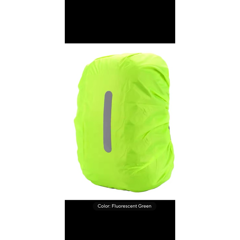 Pack Cover Flouro Green with reflective strip 8-17 litre