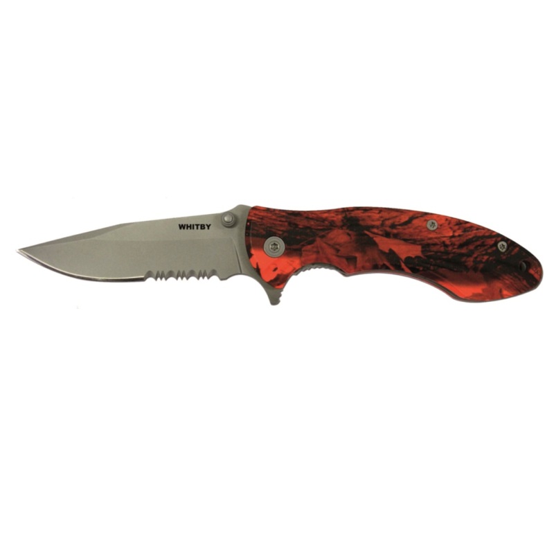 Whitby  Orange Camo Knife - 2.75" Liner Lock Knife