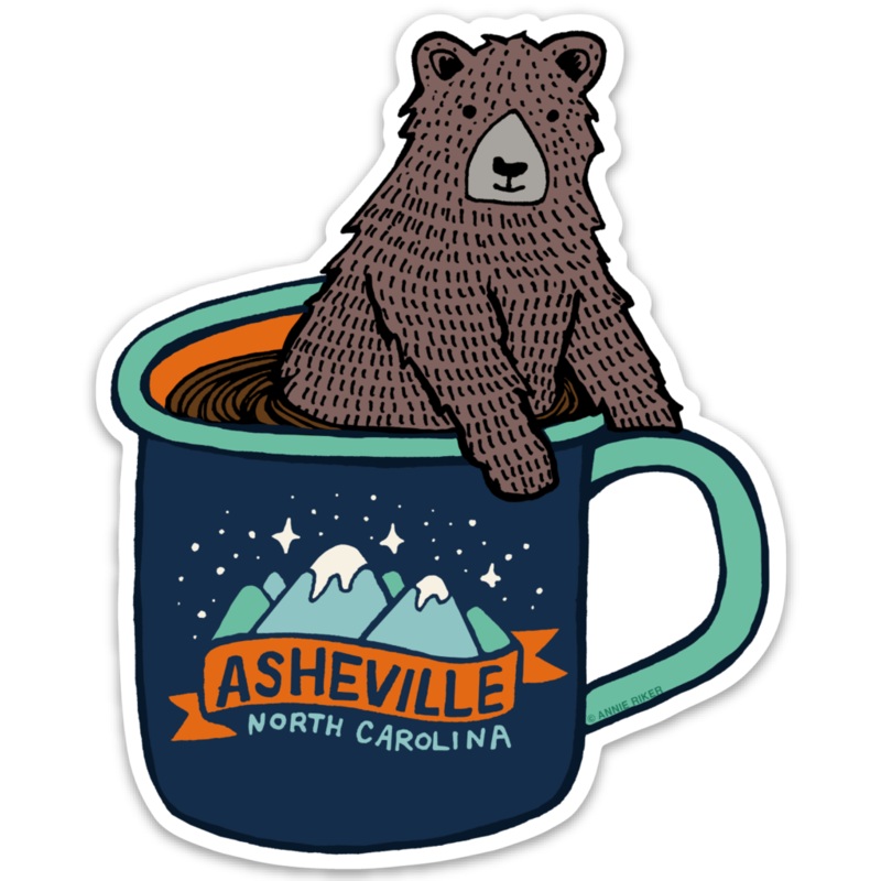 Asheville Bear Cup Sticker