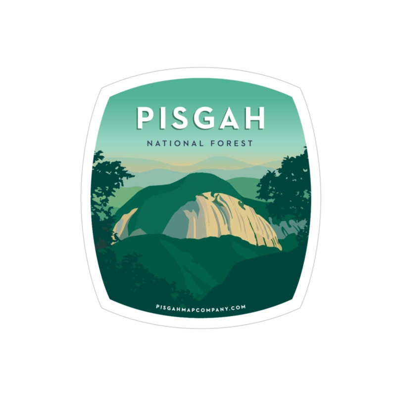 Pisgah Map Co. Sticker, Pisgah National Forest