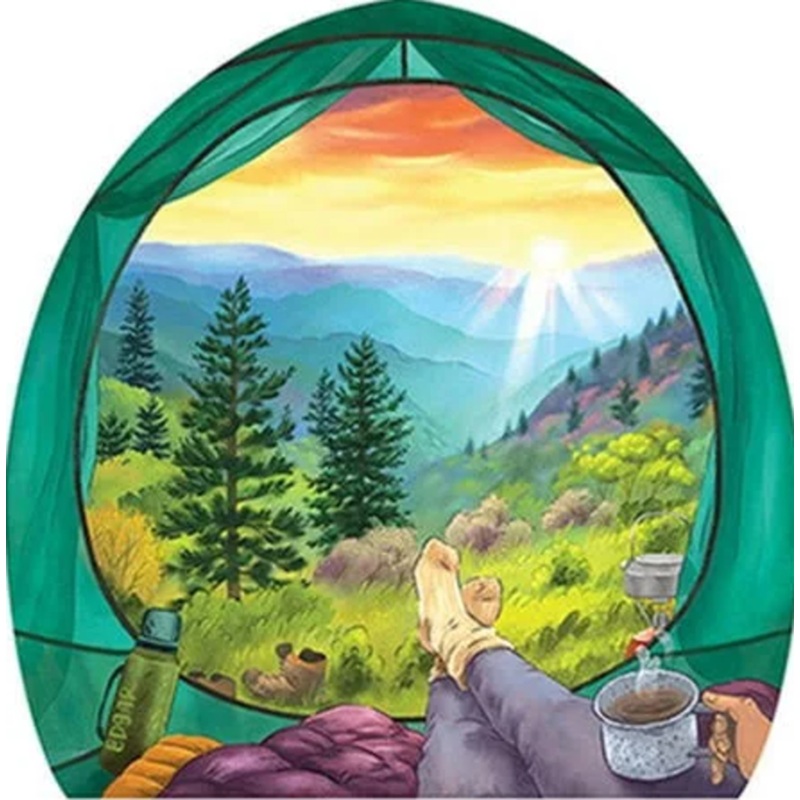 Sticker Art Tent View Mountains
