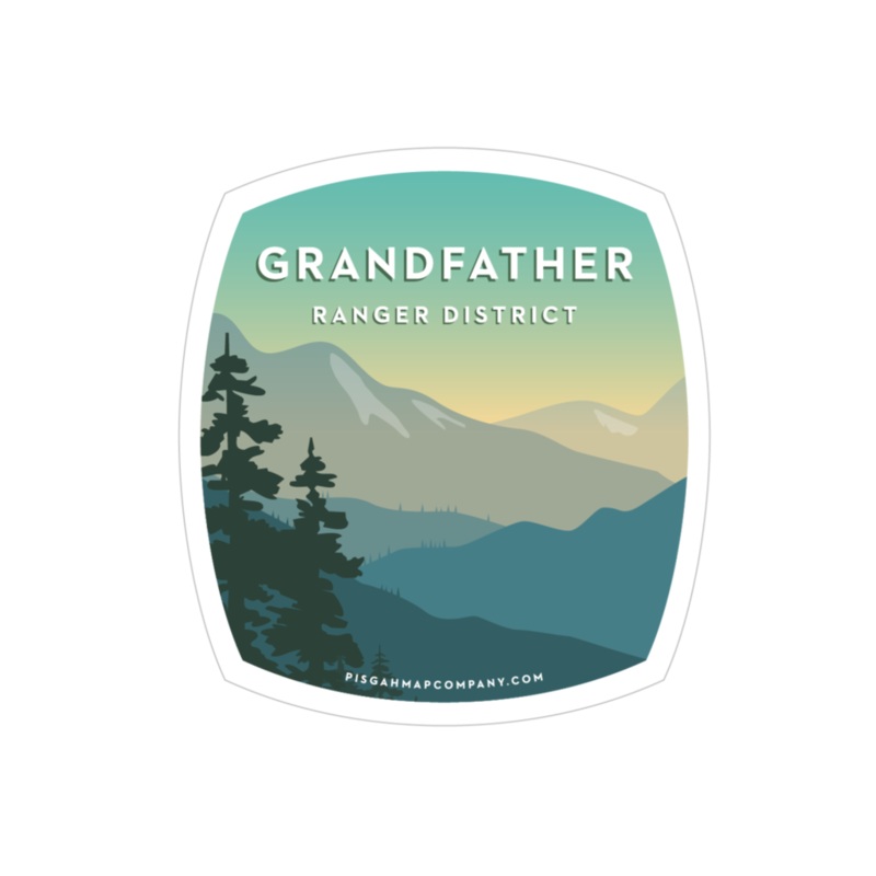 Pisgah Map Co. Sticker, Grandfather Ranger District
