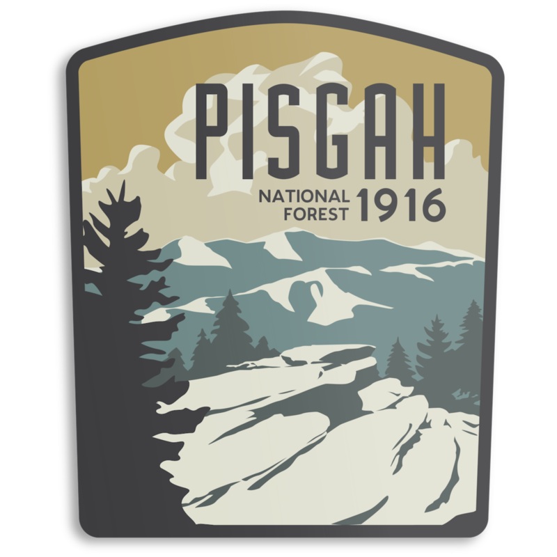 The Landmark Project Vinyl Sticker, Pisgah Forest