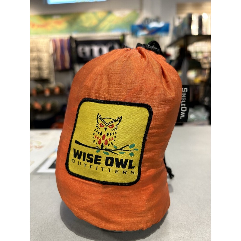 Wise Owl Outfitters Single Owl Hammock, Orange/Grey