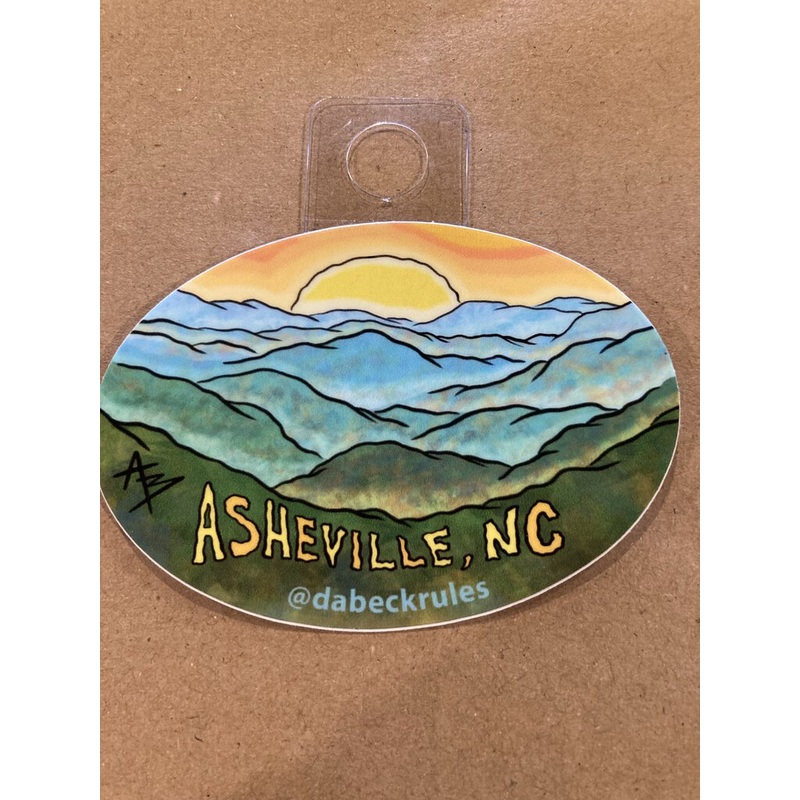 Andrew Beck Designs Asheville Mountains Sunset Sticker