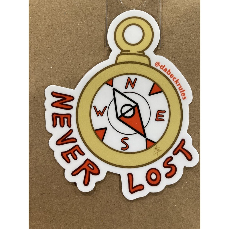 Andrew Beck Designs Never Lost Sticker
