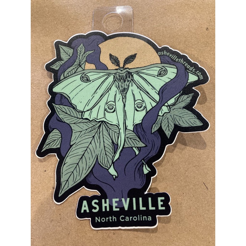 Asheville Threads Luna Moth Midnight Sticker