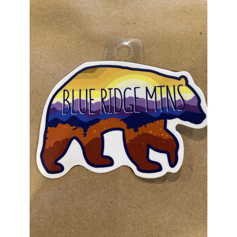 Blue Ridge Mountains Bear Sticker, Multicolor