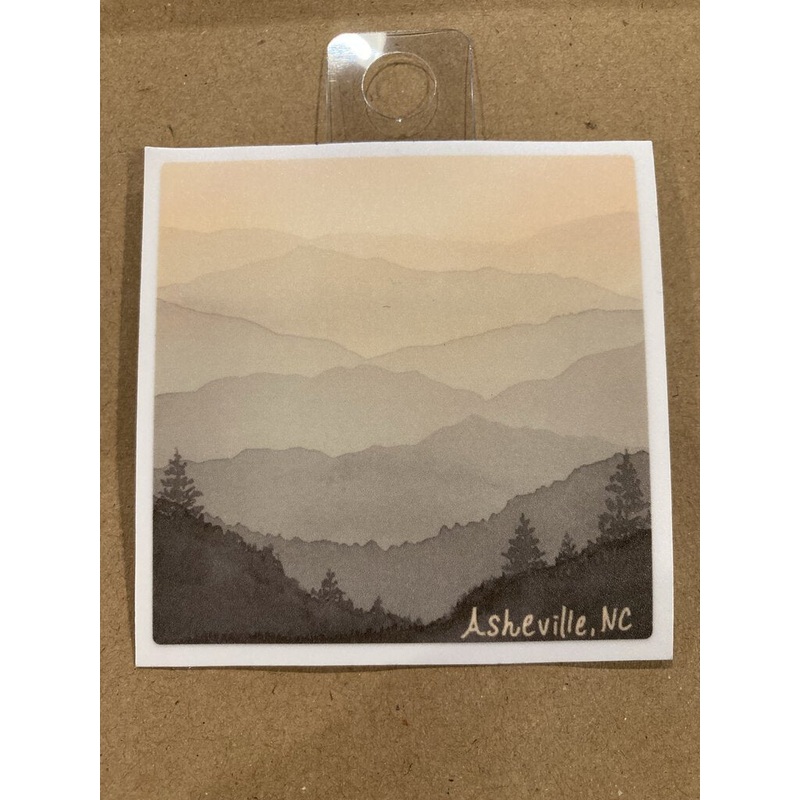 Mountain Watercolors Sticker, Valley View Square