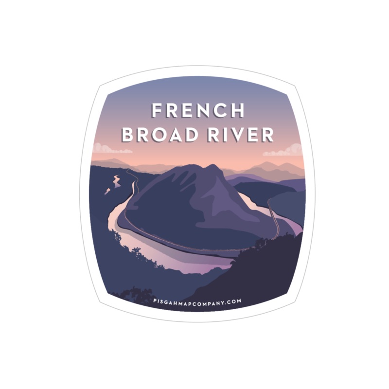 Pisgah Map Company French Broad River Region Sticker