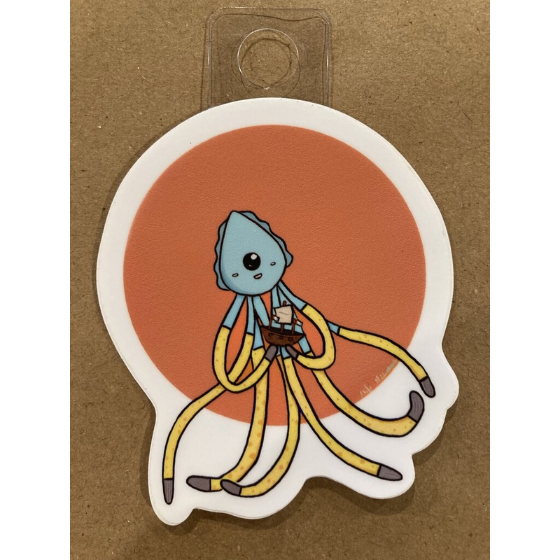 Squid with Ship Sticker