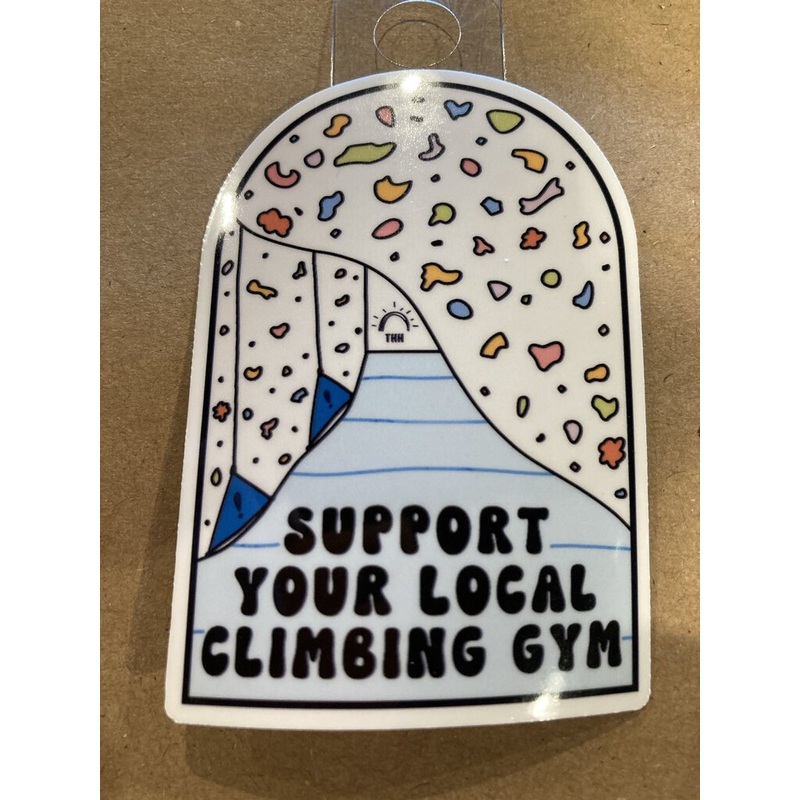 The Holler Hippie Support Your Local Climbing Gym Sticker