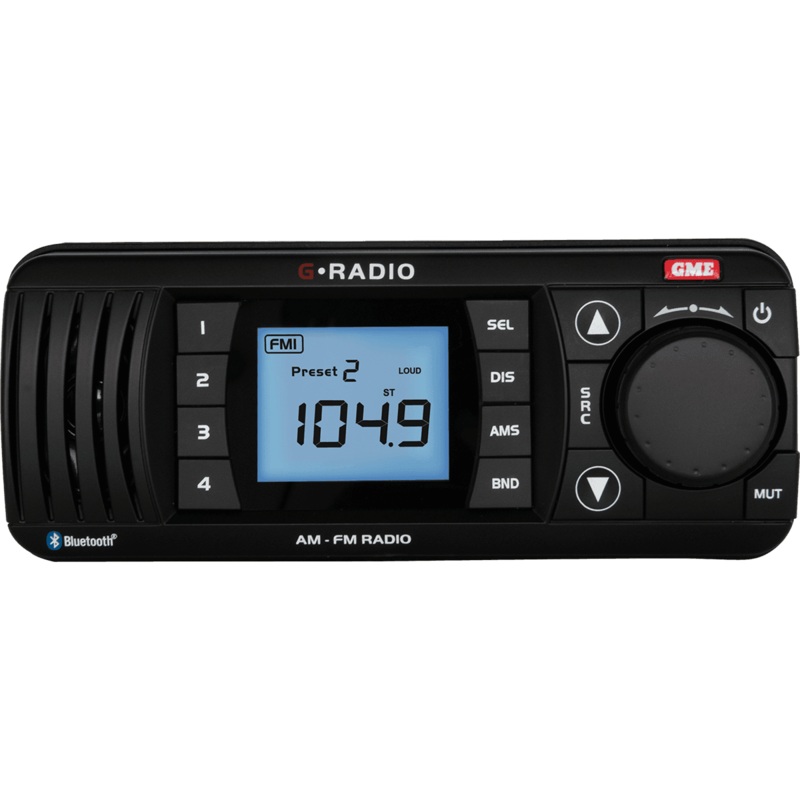 GME GR300BTB Bluetooth AM/FM Marine Stereo - Black