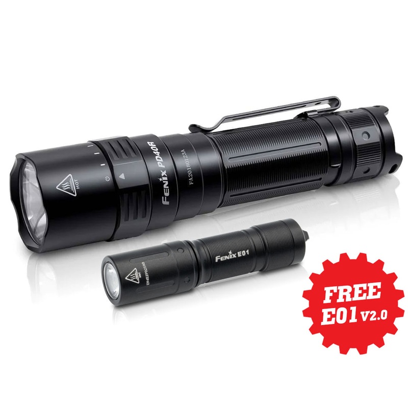 Fenix PD40R V2.0 LED Flashlight + FREE E01 V2.0 Flashlight