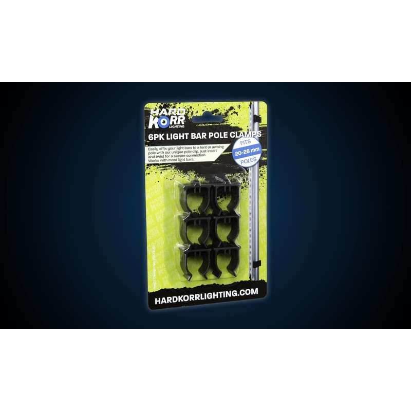 Hard Korr 6-pack Light Bar Pole Clamps