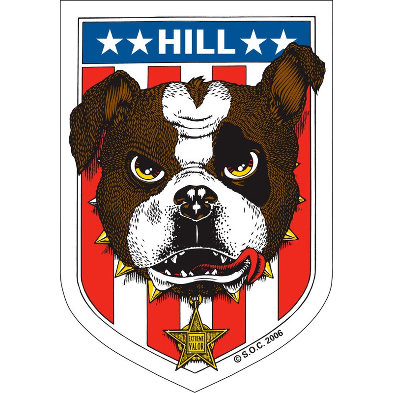 Powell Peralta Frankie Hill Bulldog 3" x 4.8" Skateboard Sticker