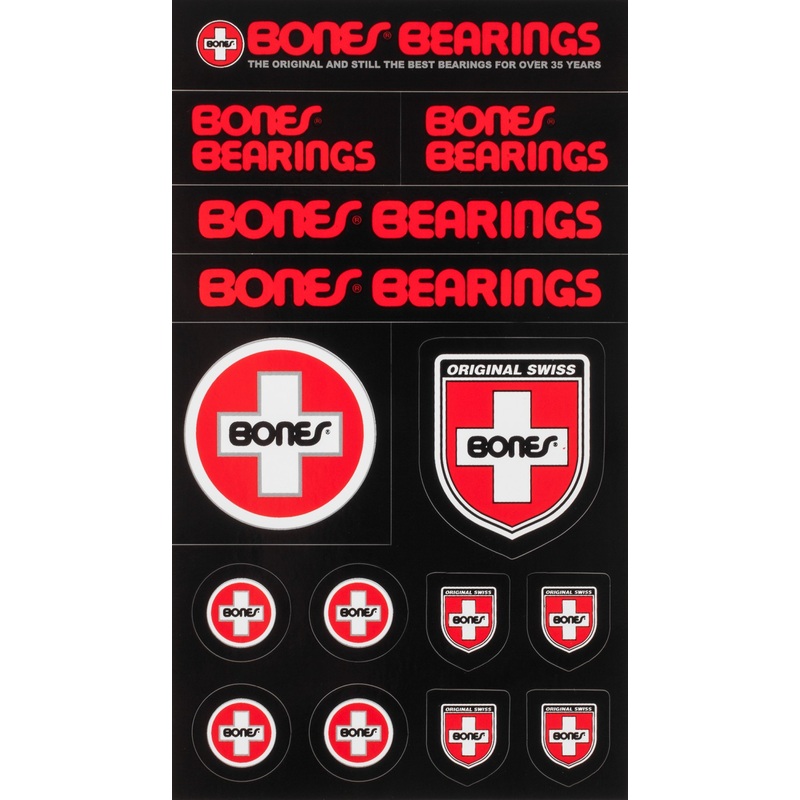 Bones Bearings Swiss Multi Sticker Sheet 15x Stickers!